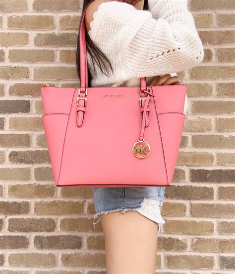 michael kors charlotte tote pink|michael kors saffiano tote bag.